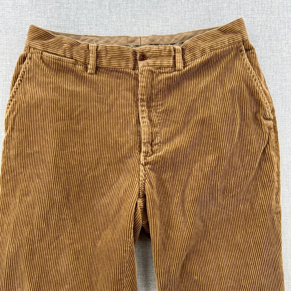 VTG Polo Ralph Lauren Corduroy Pants Men 34x30 Brown Wide Wale Cords Ivy Prep